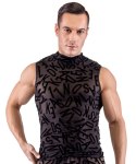 Svenjoyment Top męski siateczkowy z literami czarny XL
