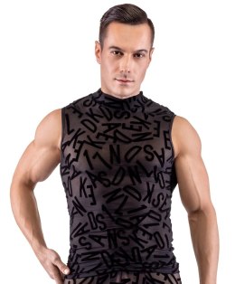 Svenjoyment Top męski siateczkowy z literami czarny XL