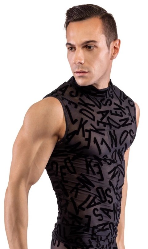 Svenjoyment Top męski siateczkowy z literami czarny XL Svenjoyment Top męski siateczkowy z literami czarny XL
