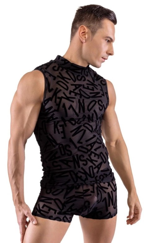 Svenjoyment Top męski siateczkowy z literami czarny XL Svenjoyment Top męski siateczkowy z literami czarny XL