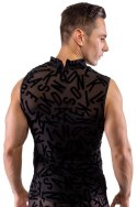 Svenjoyment Top męski siateczkowy z literami czarny XL