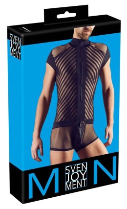 Svenjoyment Body Mesh L Męskie Czarny Zamek Krotkie Rękawy