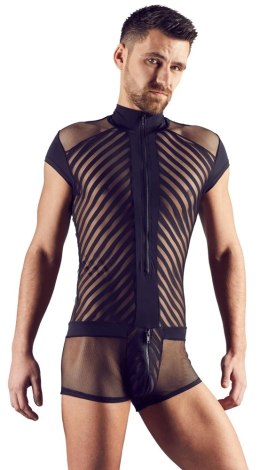 Svenjoyment Body Mesh L Męskie Czarny Zamek Krotkie Rękawy