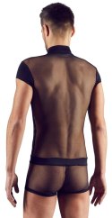 Svenjoyment Body Mesh L Męskie Czarny Zamek Krotkie Rękawy