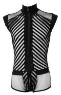 Svenjoyment Body Mesh L Męskie Czarny Zamek Krotkie Rękawy