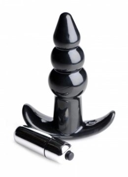 Bubbly Plug Black - Wibrujący model anatomiczny z pierścieniową strukturą