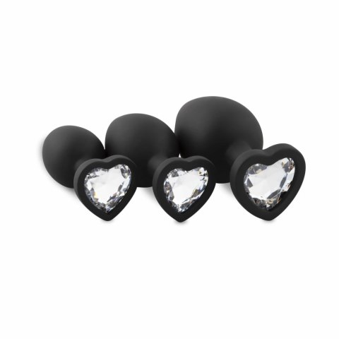 EasyToys Zestaw 3 Anatomicznych Zatyczek Silikonowych z Kryształkami Heart EasyToys Zestaw 3 Anatomicznych Zatyczek Silikonowych z Kryształkami Heart