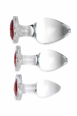Glas Zestaw 3 Szklanych Korkow Anatomicznych z Czerwonym Kryształem