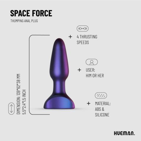 Hueman Space Force - Wibrująca i Ruchoma Zatyczka Anatomiczna, silikonowa Hueman Space Force - Wibrująca i Ruchoma Zatyczka Anatomiczna, silikonowa