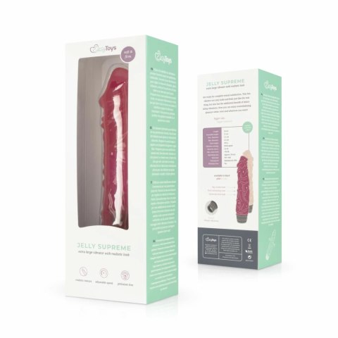 Jelly Supreme Wibrator Anatomiczny Rożowy z Brokatem 21 cm Jelly Supreme Wibrator Anatomiczny Rożowy z Brokatem 21 cm