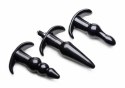 XR Brands Thrill Trio Zestaw 3 korkow anatomicznych czarny wibracja