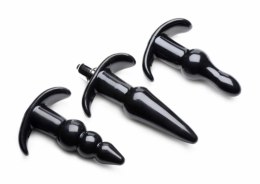 XR Brands Thrill Trio Zestaw 3 korkow anatomicznych czarny wibracja
