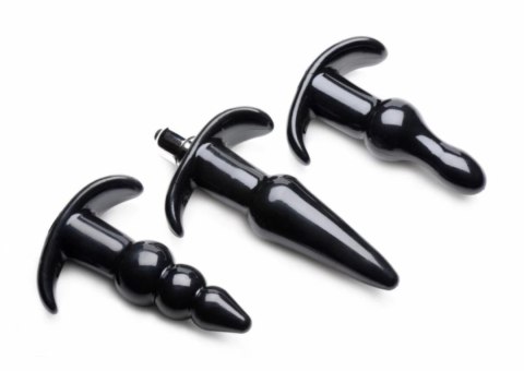 XR Brands Thrill Trio Zestaw 3 korkow anatomicznych czarny wibracja XR Brands Thrill Trio Zestaw 3 korkow anatomicznych czarny wibracja