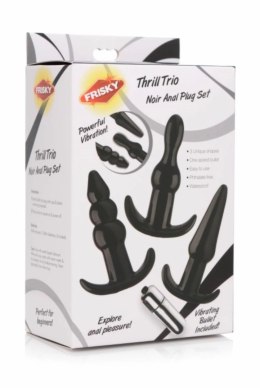 XR Brands Thrill Trio Zestaw 3 korkow anatomicznych czarny wibracja