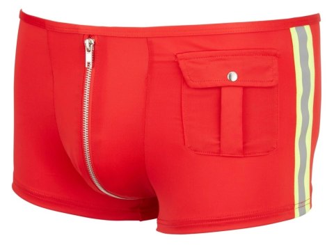 Svenjoyment Bokserki męskie czerwone z odblaskami, suwakiem i kieszeniami 2XL Svenjoyment Bokserki męskie czerwone z odblaskami, suwakiem i kieszeniami 2XL
