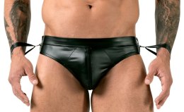 Svenjoyment Bondage slipy męskie bez tyłu z mankietami czarne XL