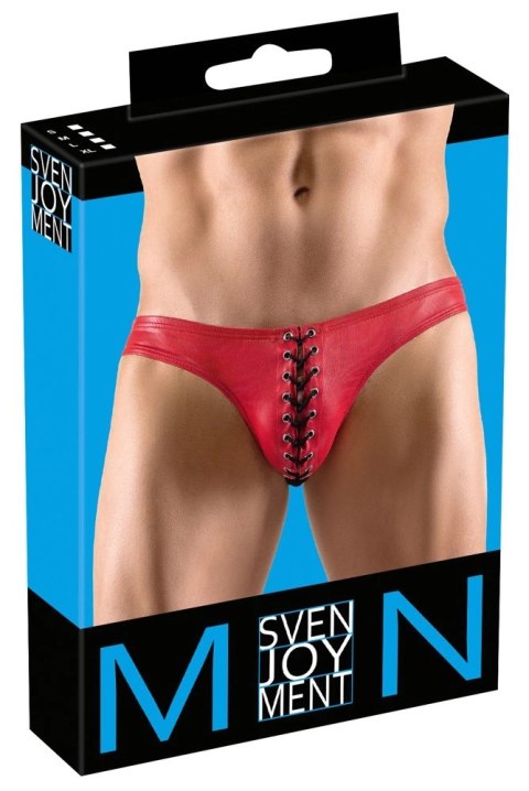 Svenjoyment Slipy męskie XL czerwone z czarnym sznurowaniem przod Svenjoyment Slipy męskie XL czerwone z czarnym sznurowaniem przod