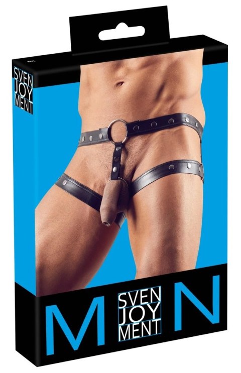 Svenjoyment Jockstrap Męski Czarny Matowy z Paskami na Uda M-L Svenjoyment Jockstrap Męski Czarny Matowy z Paskami na Uda M-L
