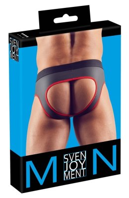 Svenjoyment Jockstrap czarno-czerwony L z zamkiem i otwartym tyłem