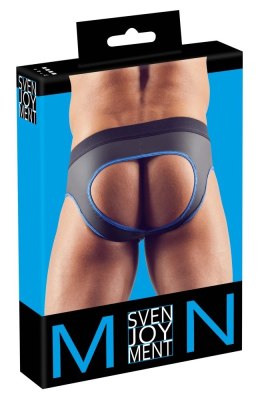 Svenjoyment Jockstrap męski L czarno-niebieski, otwarty tył, zamek