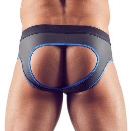 Svenjoyment Jockstrap z zamkiem, otwarty tył, czarno-niebieski S
