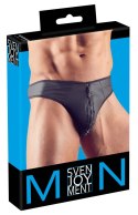 Svenjoyment Stringi Męskie Neopren Look Zamek Błyszczący M