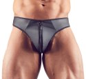 Svenjoyment Stringi Męskie Neopren Look Zamek Błyszczący M