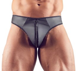 Svenjoyment Stringi Męskie Neopren Look z Błyszczącym Zamkiem L