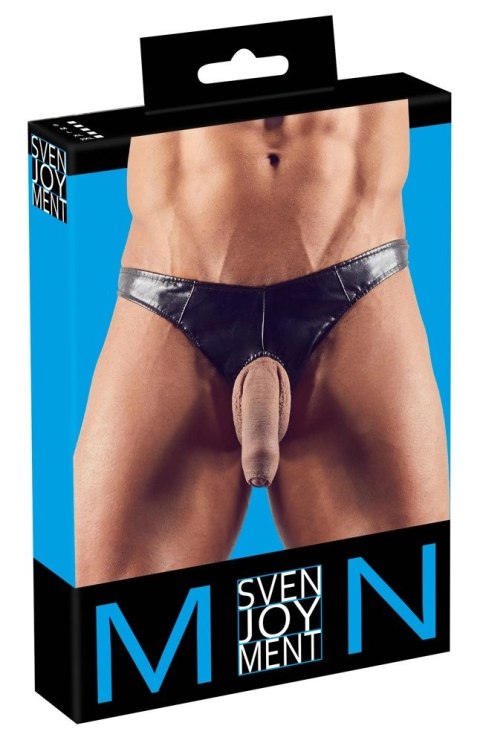 Svenjoyment Stringi męskie XL czarne połysk otwor przod Svenjoyment Stringi męskie XL czarne połysk otwor przod
