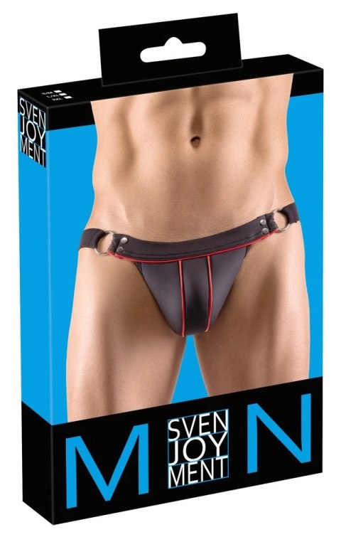 Svenjoyment Stringi męskie bez tyłu czarne z czerwonym akcentem 2XL Svenjoyment Stringi męskie bez tyłu czarne z czerwonym akcentem 2XL