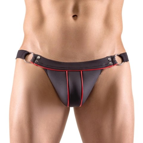 Svenjoyment Stringi męskie bez tyłu czarne z czerwonym akcentem 2XL Svenjoyment Stringi męskie bez tyłu czarne z czerwonym akcentem 2XL