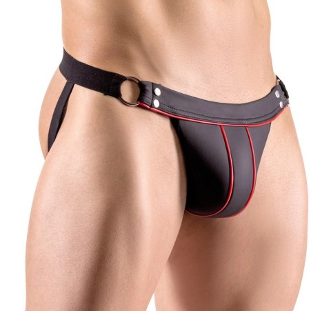 Svenjoyment Stringi męskie bez tyłu czarne z czerwonym akcentem 2XL Svenjoyment Stringi męskie bez tyłu czarne z czerwonym akcentem 2XL