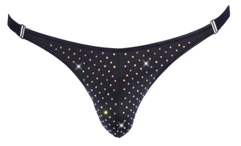Svenjoyment Stringi męskie czarne XL z dekoracyjnymi kamieniami Svenjoyment Stringi męskie czarne XL z dekoracyjnymi kamieniami