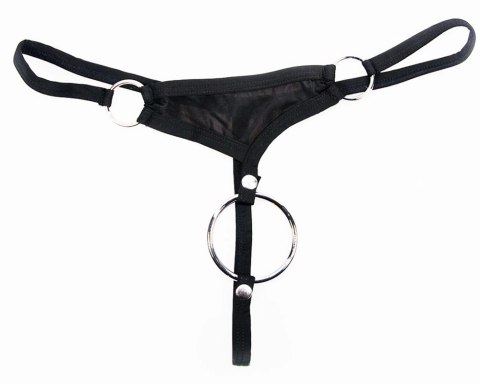 Svenjoyment Stringi męskie czarne S z odpinanym pierścieniem O5cm Svenjoyment Stringi męskie czarne S z odpinanym pierścieniem O5cm