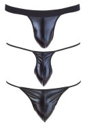 Svenjoyment Zestaw 3 Par Stringow Męskich Czarny Wetlook S-L