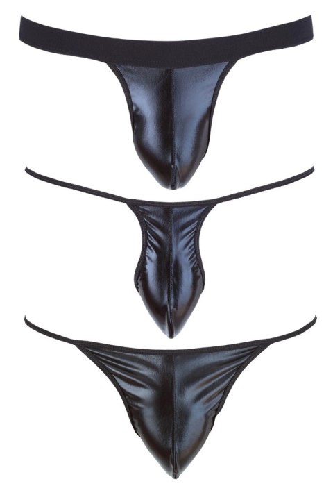 Svenjoyment Zestaw 3 Par Stringow Męskich Czarny Wetlook S-L Svenjoyment Zestaw 3 Par Stringow Męskich Czarny Wetlook S-L