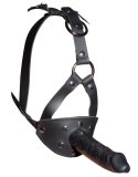 ZADO Knebel kulkowy z uprzężą i zewnętrznym elementem 13 cm czarny/czerwony
