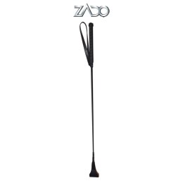 ZADO Skorzana packa z plecioną rączką i pętelką 65 cm czarna