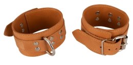ZADO Skorzane Kajdanki Brązowe - Dwuwarstwowe, Regulowane 17-24 cm