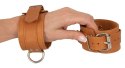 ZADO Skorzane Kajdanki Brązowe - Dwuwarstwowe, Regulowane 17-24 cm