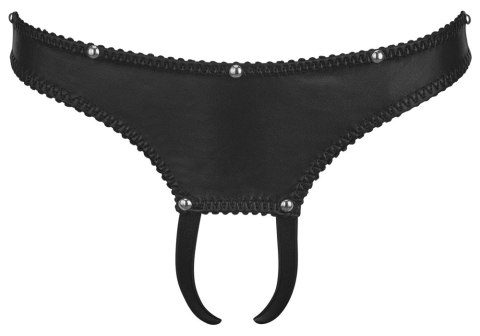 ZADO Skorzane Stringi Otwarte XL Czarna Nappa Regulacja i Nity ZADO Skorzane Stringi Otwarte XL Czarna Nappa Regulacja i Nity
