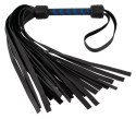 ZADO Skorzany Flogger Czarny/Niebieski 70cm Rączka Pleciona