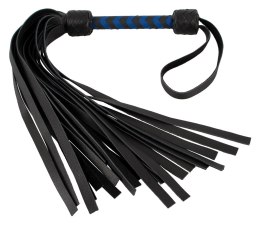 ZADO Skorzany Flogger Czarny/Niebieski 70cm Rączka Pleciona