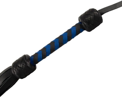 ZADO Skorzany Flogger Czarny/Niebieski 70cm Rączka Pleciona ZADO Skorzany Flogger Czarny/Niebieski 70cm Rączka Pleciona