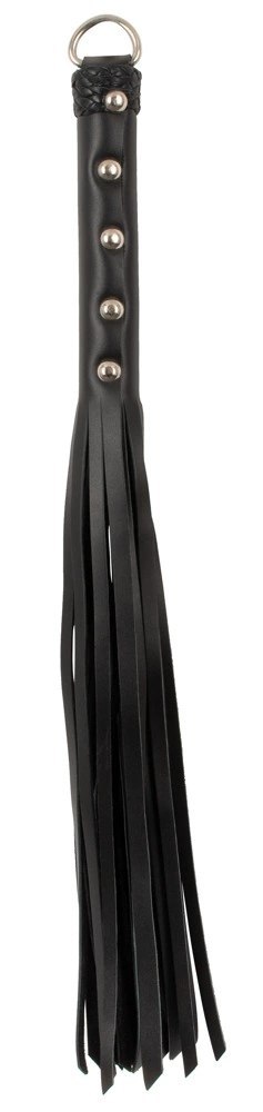 ZADO Skorzany Flogger Mini z Nitowaną Rączką Czarny 52cm ZADO Skorzany Flogger Mini z Nitowaną Rączką Czarny 52cm