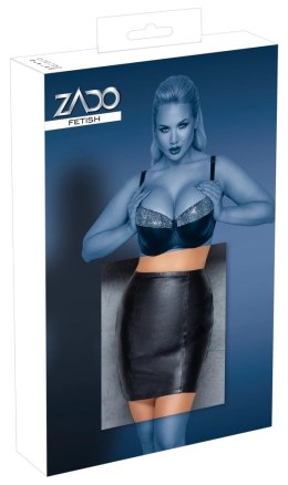 ZADO Spodniczka Skorzana Krotka Czarna 2XL Naturalna Nappa