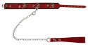 Zado Wild Thing skorzana obręcz na szyję z łańcuszkiem czerwona 34-44cm