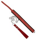 Zado Wild Thing skorzana obręcz na szyję z łańcuszkiem czerwona 34-44cm
