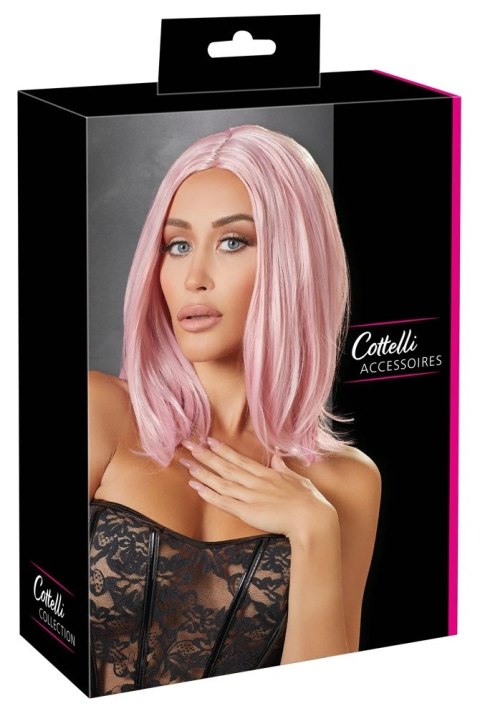 Cottelli Accessories Peruka Bob Rożowa Regulowana 30cm Syntetyczna Cottelli Accessories Peruka Bob Rożowa Regulowana 30cm Syntetyczna