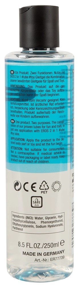 EROS 2w1 Lubrykant na bazie wody z pantenolem 250ml kompatybilny z zabawkami EROS 2w1 Lubrykant na bazie wody z pantenolem 250ml kompatybilny z zabawkami